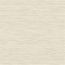 Beige Grass Texture Screen Print with Textile Strings Wallpaper