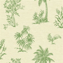 Beige & Green Commercial Palmador Wallpaper