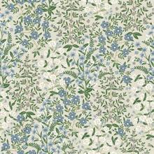 Beige &amp; Green Wildwood Garden Floral Wallpaper
