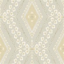 Beige & Grey Charleston Classical Trellis Wallpaper