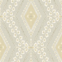 Beige & Grey Charleston Classical Trellis Wallpaper