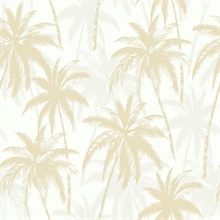 Beige, Grey & White Commercial Palm Trees Wallpaper