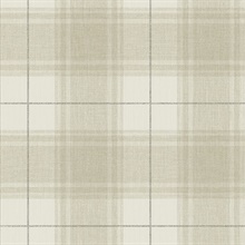 Beige, Grey & White Textured Plaid Wallpaper