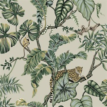 Beige Jungle Cat Jaguars &amp; Monkeys Animal Wallpaper