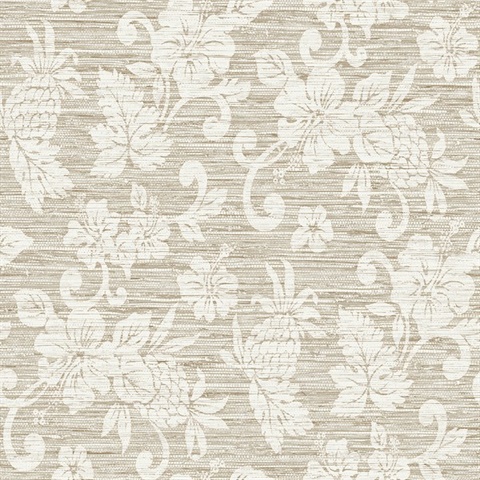 Beige Juno Island Floral Wallpaper