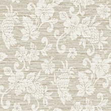 Beige Juno Island Floral Wallpaper