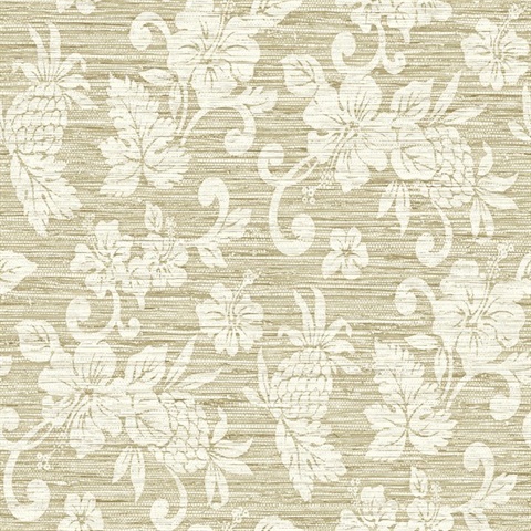 Beige Juno Island Floral Wallpaper