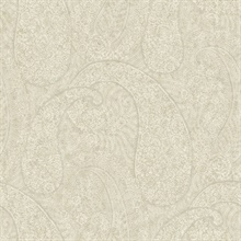 Beige Kashmir Dreams Indian Paisley Wallpaper