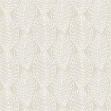 Beige Kira Ogee Leaf Husk Wallpaper