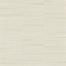 Beige Line Stripe Metallic Horizontal Stria Wallpaper