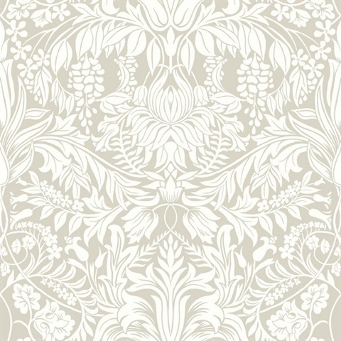 Beige Lockwood Damask Wallpaper