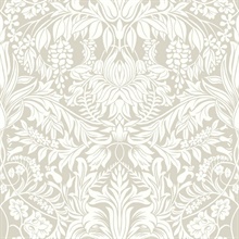 Beige Lockwood Damask Wallpaper