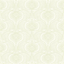 Beige Lotus Palm Paisley Wallpaper