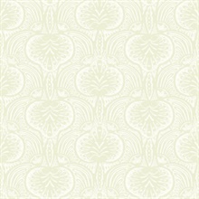 Beige Lotus Palm Paisley Wallpaper