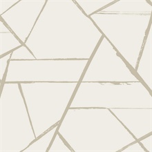 Beige Metallic Abstract Intersect Geometric Line Wallpaper