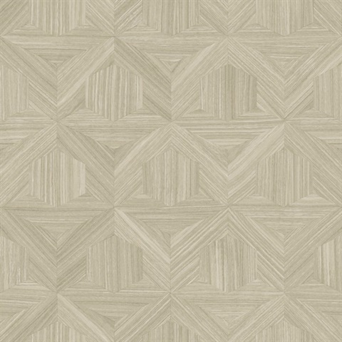 Beige Parquet Geometric Vintage Wood Wallpaper