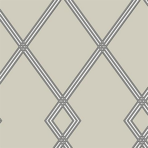 Beige Ribbon Stripe Trellis