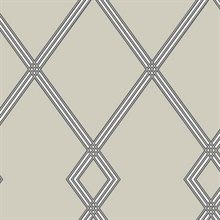 Beige Ribbon Stripe Trellis