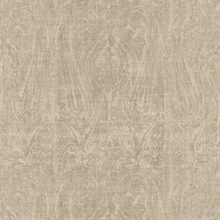 Beige Russel Distressed Damask Wallaper