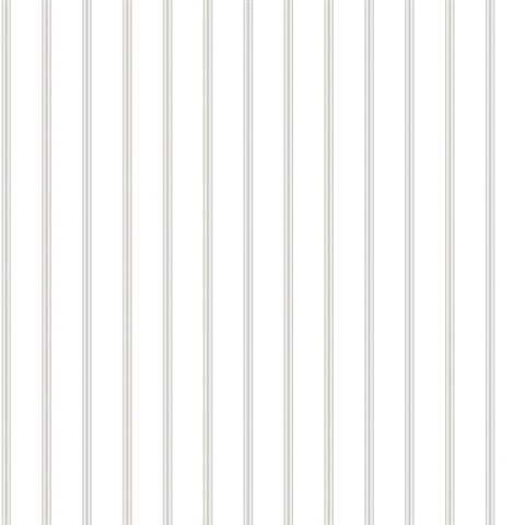 Beige Skinny Napkin Stripe Wallpaper