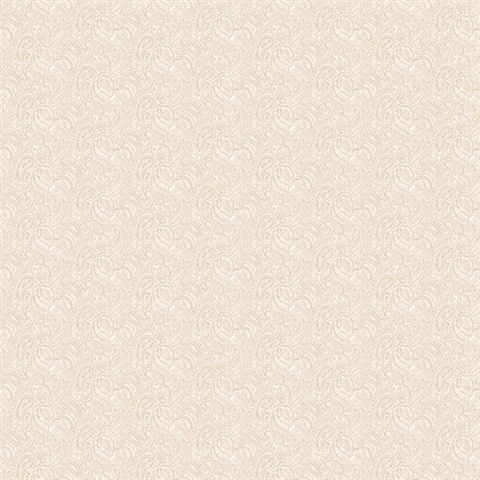 Beige Small Paisley Wallpaper