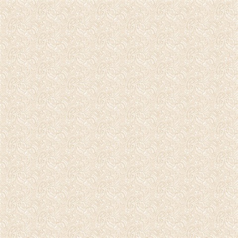 Beige Small Paisley Wallpaper