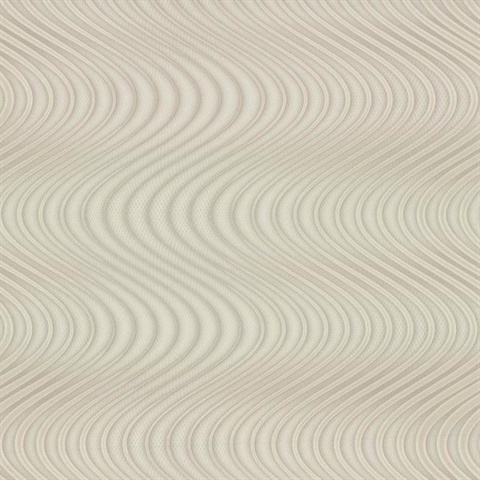 Beige Taupe & Beige Ocean Swell Wallpaper
