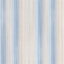 Beige, Taupe & Blue Vertical Ombre Stripe Wallpaper