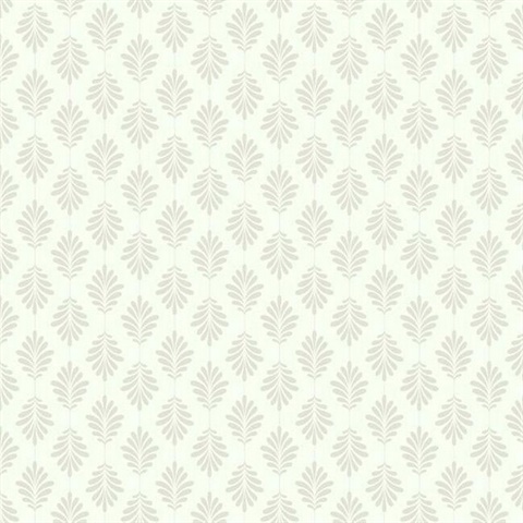 Beige, Taupe & Cream Leaflet Modern Floral Leaf Prepasted Wallpaper