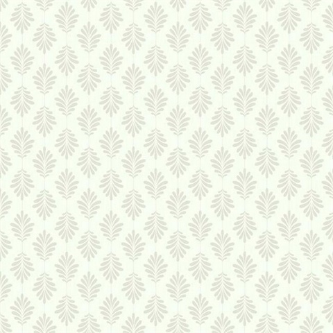 Beige, Taupe & Cream Leaflet Modern Floral Leaf Prepasted Wallpaper