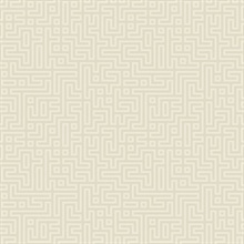 Beige Textured Greek Key Wallpaper