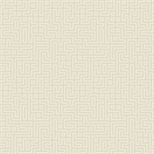 Beige Textured Greek Key Wallpaper