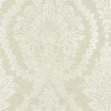 Beige & White Heritage Damask Wallpaper