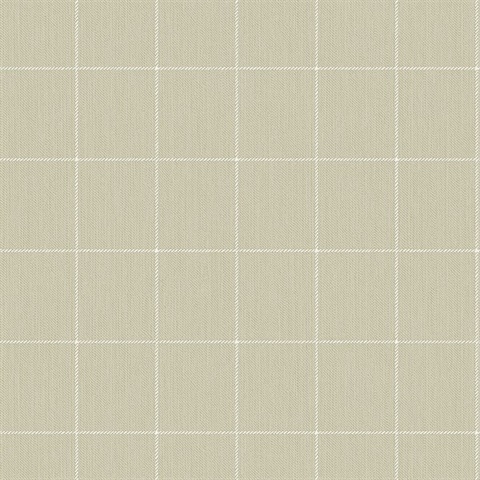 Beige & White Skinny Lined Ginham Wallpaper