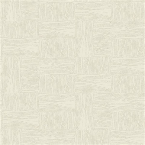 Beige Wicker Dot Geometric Rectangular Wallpaper