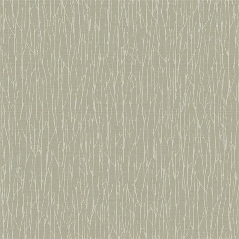 Beige Woodland Tree Twigs Wallpaper