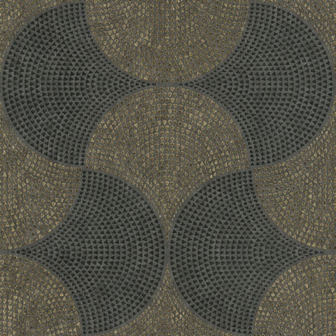 Bel Air Black Geometric Fan Wallpaper