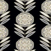 Belle Black tie Modern Medallion Wallpaper