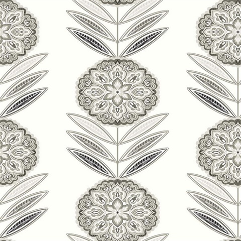 Belle Mushroom Modern Medallion Wallpaper