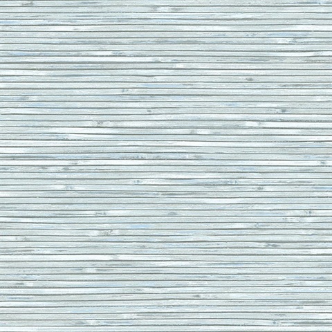 Bellport Aqua Faux Textured Wood Slats Wallpaper