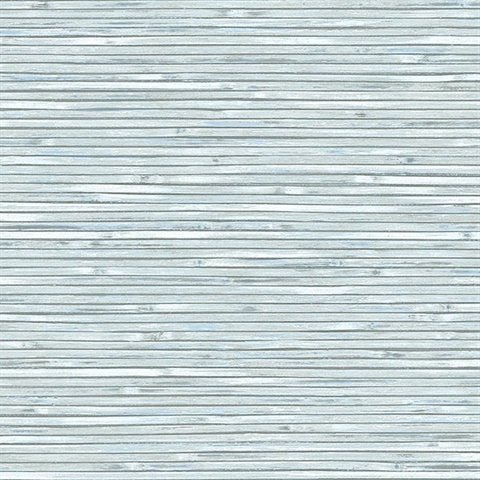 Bellport Aqua Faux Textured Wood Slats Wallpaper