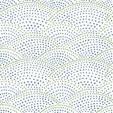 Bennett Blue Dotted Scallop Wallpaper