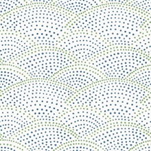 Bennett Blue Dotted Scallop Wallpaper