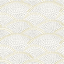 Bennett Grey & Yellow Dotted Scallop Wallpaper