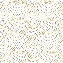 Bennett Grey & Yellow Dotted Scallop Wallpaper