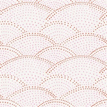 Bennett Pink Dotted Scallop Wallpaper