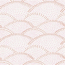Bennett Pink Dotted Scallop Wallpaper