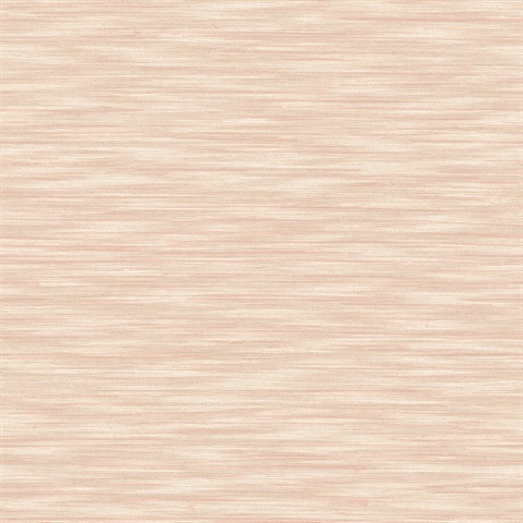 Benson Coral Horizontal Textured Faux Linen Wallpaper