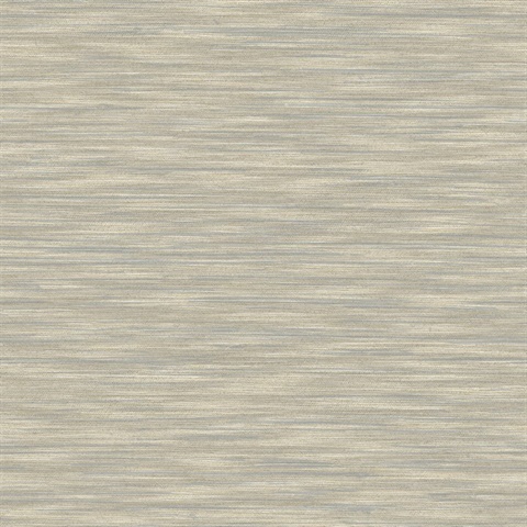 Benson Taupe Horizontal Faux Fabric Wallpaper