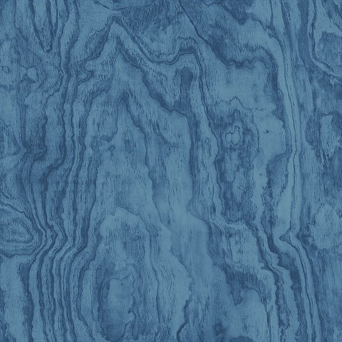 Bentham Blue Plywood Wallpaper